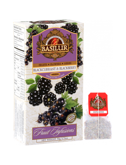 Basilur Чай фруктовий Чорна Смородина-Ожина пакет 25шт*2 г, зображення 2