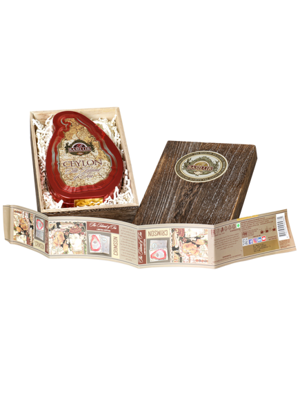 Basilur Чай чорний Чайний острів Малинова Павлонія в подарунковій дерев'яній скринці 100 г, зображення 2