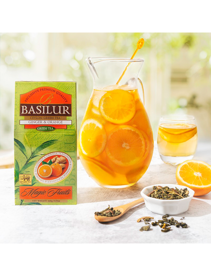Basilur Magic Fruits Чай зелений Імбир-Апельсин листовий 100 г, зображення 4
