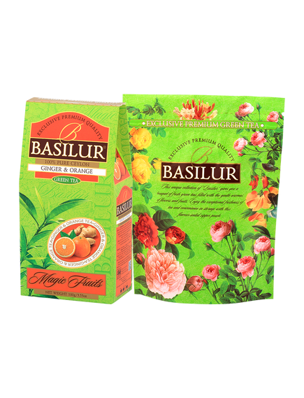 Basilur Magic Fruits Чай зелений Імбир-Апельсин листовий 100 г, зображення 2