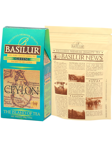 Basilur Чай зелений Чайний Острів Цейлон листовий 100 г, зображення 2