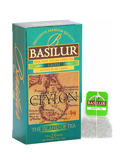 Basilur Чай зелений Чайний Острів Цейлон пакет 25шт*1,5 г, зображення 2