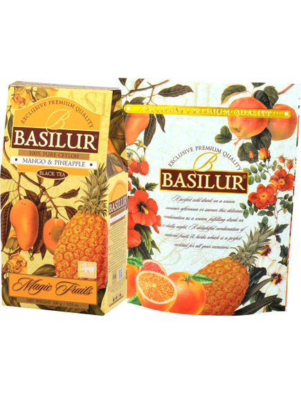 Basilur Magic Fruits Чай чорний Манго-Ананас листовий 100 г, зображення 2