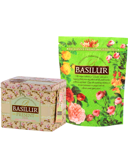 Basilur Чай зелений Подарунок Рожевий листовий 100 г, зображення 2