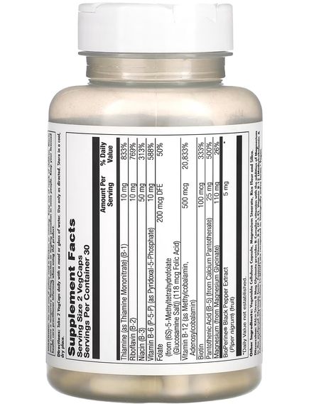 KAL Stress B Magnesium Glycinate Вітаміни групи B й гліцинат магнію для боротьби зі стресом 60 веганських капсул, зображення 2