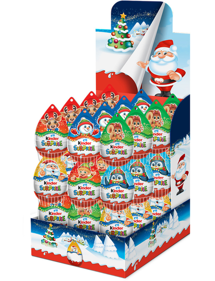 Kinder Сюрприз Шоколадні яйця новорічні для прикрашання ялинки бокс 36шт*20 г, зображення 2