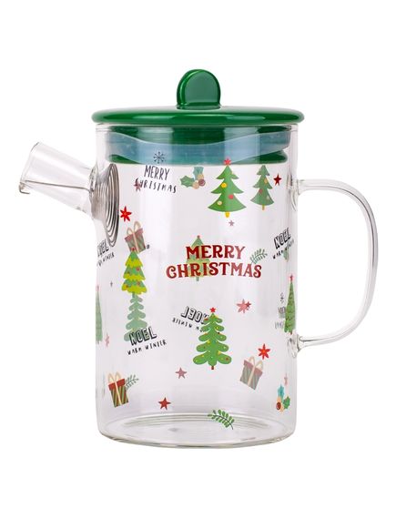 Різдвяний чайний набір Merry Christmas Чайник 450 мл + 2 Чашки по 250 мл Зелений, зображення 2