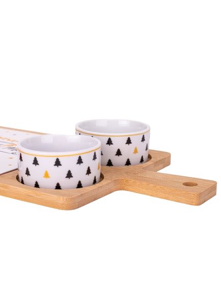 Блюдо для подачі різдвяне 2 Піали + Дощечка 32*17 см, зображення 2