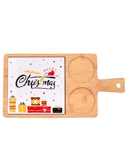 Блюдо для подачі різдвяне 2 Піали + Дощечка 32*17 см, зображення 3