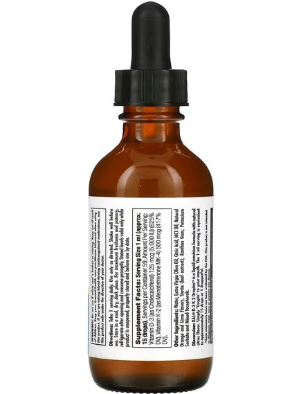 KAL Вітамін D3 і К2 в краплях з натуральним цитрусовим смаком 59 мл, зображення 2