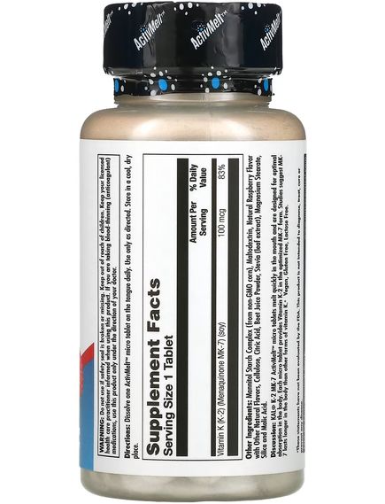 KAL K-2 MK-7 Вітамін K з смаком малини 60 мікротаблеток, зображення 2