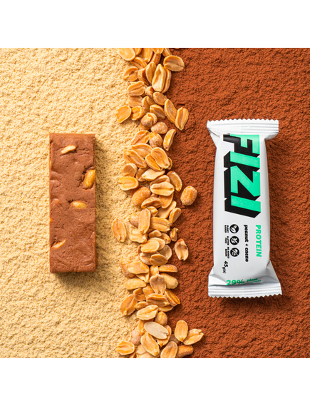 Fizi Набір протеїнових батончиків Арахіс + Какао бокс 10шт*45 г, зображення 2