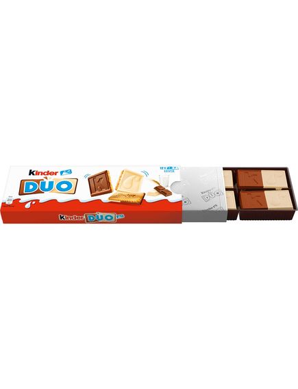Kinder Duo Печиво в глазурі з молочного та білого шоколаду упаковка 12шт*150 г, зображення 3