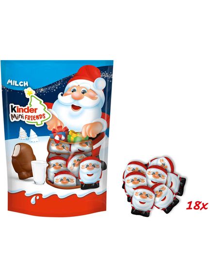 Kinder Mini Friends Цукерки шоколадні новорічні з молочно-кремовою начинкою Санта 122 г, зображення 3