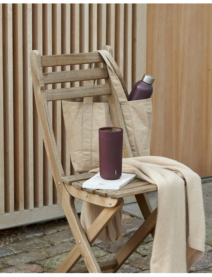 Stelton Термокружка сталева To Go Click ягідного кольору 400 мл, зображення 2