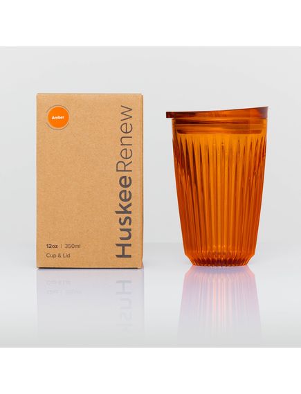 Huskee Чашка багаторазова для кави та чаю бурштинового кольору Renew 355 мл, зображення 2