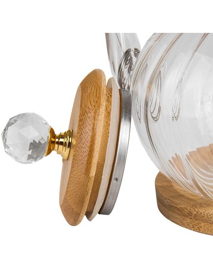 Чайник заварювальний скляний на бамбуковій підставці Brilliant 1200 мл, зображення 2