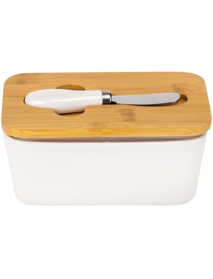 Маслянка керамічна з бамбуковою кришкою з ножем Naturel, зображення 2