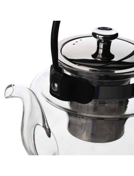 Чайник заварювальний скляний з металевим ситом Gunpowder 800 мл, зображення 2