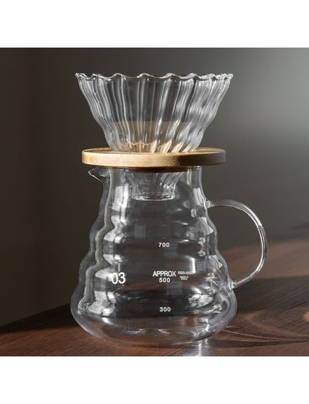 Пуровер для кави з воронкою скляний 800 мл, зображення 2