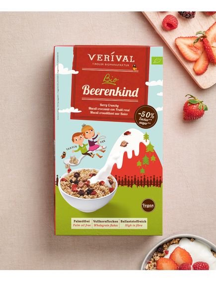 Verival Кранчі з полуницею веганські органічні 400 г, зображення 2