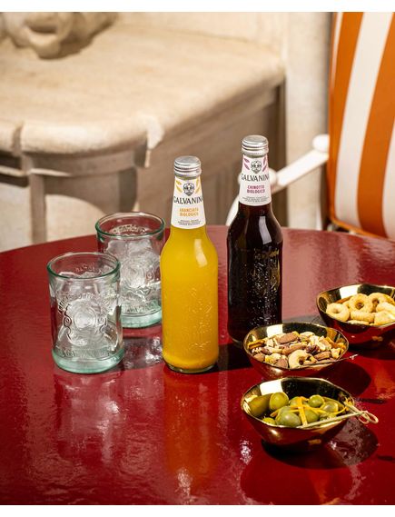 Напій Аранчіата з м'якоттю червоного апельсину газований органічний Galvanina 355 мл, зображення 2