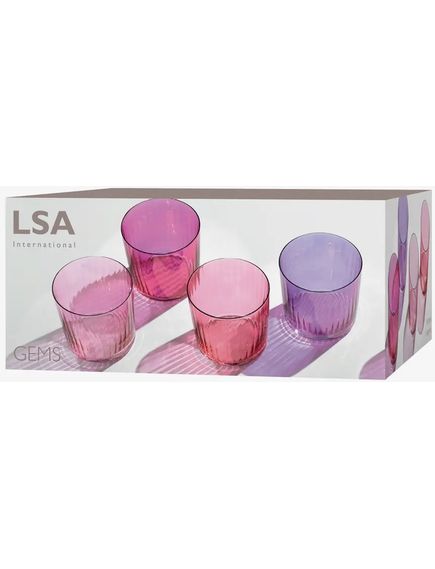 LSA Набір склянок тамблерів Gems 310 мл 4 шт. Колір Гранат Асорті, зображення 3
