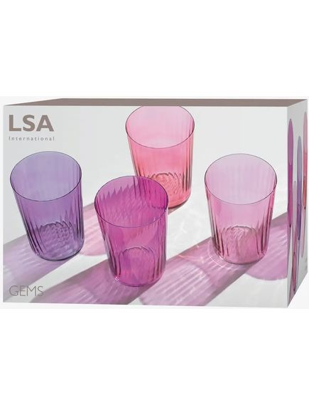 LSA Набір склянок тамблерів Gems 560 мл 4 шт. Колір Гранат Асорті, зображення 3
