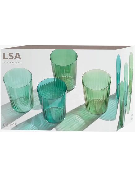 LSA Набір склянок тамблерів Gems 560 мл 4 шт. Колір Нефрит Асорті, зображення 3