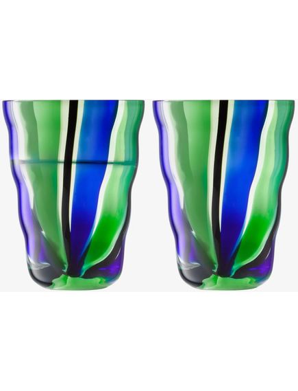 LSA Набір склянок тамблерів Folk 280 мл 2 шт. Колір Блакитно-Зелений, зображення 2
