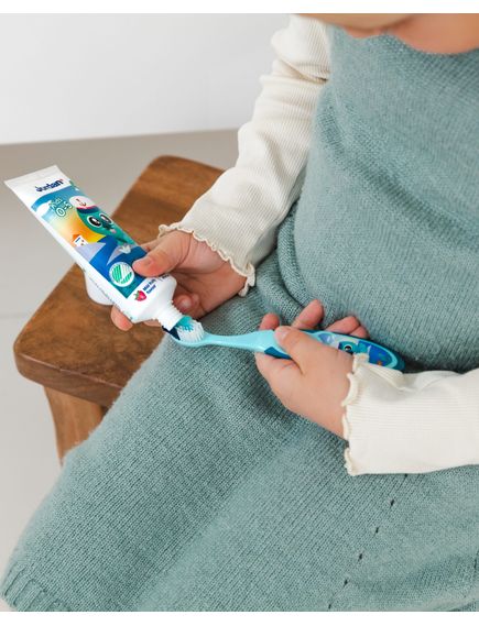 Jordan Зубна щітка для дітей 3-5 років з ковпачком для подорожей Step2 1 шт., Основний колір: Зелений, зображення 4