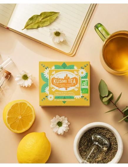 Kusmi Tea Чай трав'яний Лимона-Чебрець-Ромашка-Листя Апельсина органічний пакет 20шт*1,2 г, зображення 2