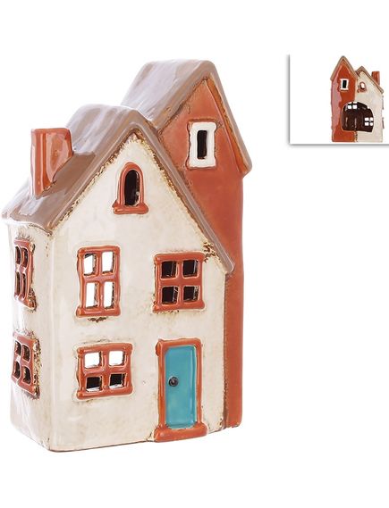 Свічник керамічний Будиночок Світло-Коричневий 20 см, зображення 2