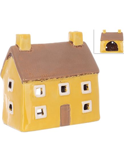 Свічник керамічний Будиночок Жовтий 11,5 см, зображення 2