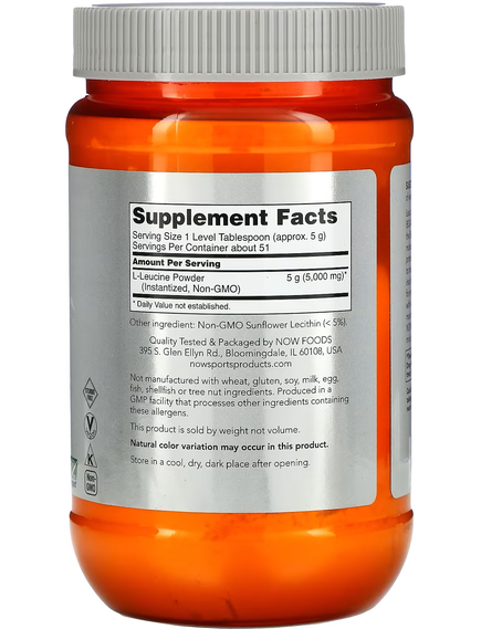 Now Foods Sports L-Лейцин у порошку 255 г, зображення 2