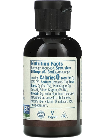 NOW Foods Better Stevia Підсолоджувач рідкий 0% Калорій Темний Шоколад 59 мл, зображення 2