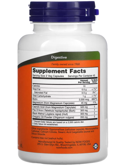 Now Foods Добавка для здоров’я кишківника Candida Support 90 веганських капсул, зображення 2