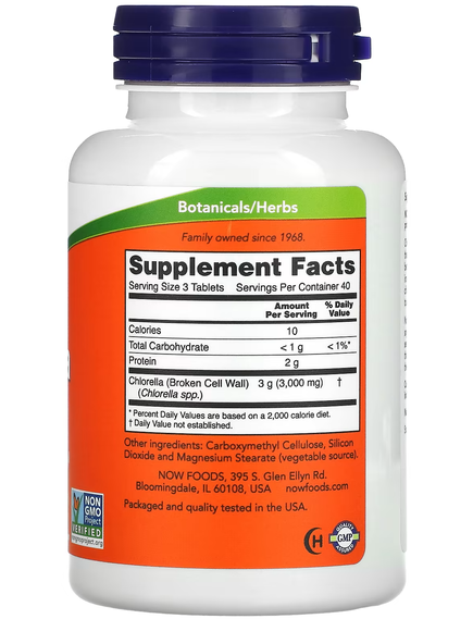 Now Foods Хлорела 1000 мг 120 веганських таблеток, зображення 2