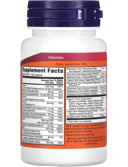 Now Foods Daily Vits Мультивітаміни та мінерали 30 веганських капсул, зображення 2