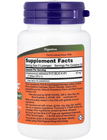Now Foods OralBiotic Підтримка здоров’я вух, носа та горла 60 пастилок, зображення 2
