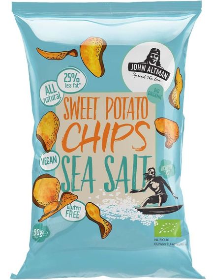 John Altman Чипси з солодкої картоплі Морська Сіль органічні упаковка 12шт*90 г, зображення 2