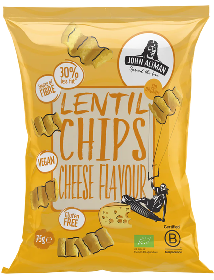John Altman Чипси з червоної сочевиці Сир органічні 75 г
