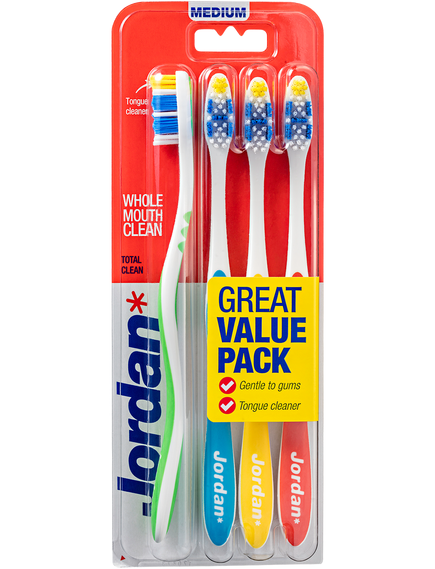 Jordan Зубна щітка Total Clean Середньої жорсткості 4 шт.