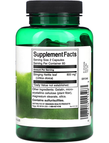 Swanson Листя Кропиви Дводомної 400 мг 120 капсул, зображення 2