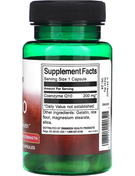 Swanson CoQ10 Коензим Q10 200 мг Максимальної ефективності 30 капсул, зображення 2