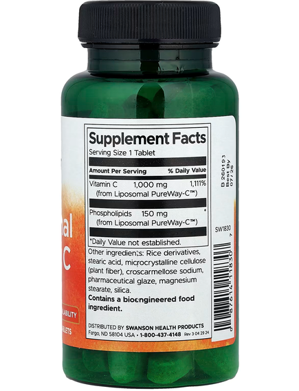 Swanson Ліпосомальний Вітамін C 60 таблеток, зображення 2