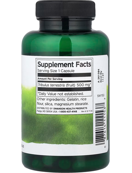 Swanson Full Spectrum Трибулус 500 мг 90 капсул, зображення 2