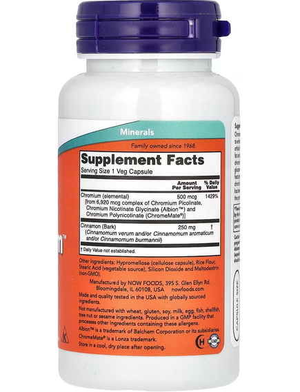 Now Foods Трихром 500 мкг 90 веганських капсул, зображення 2