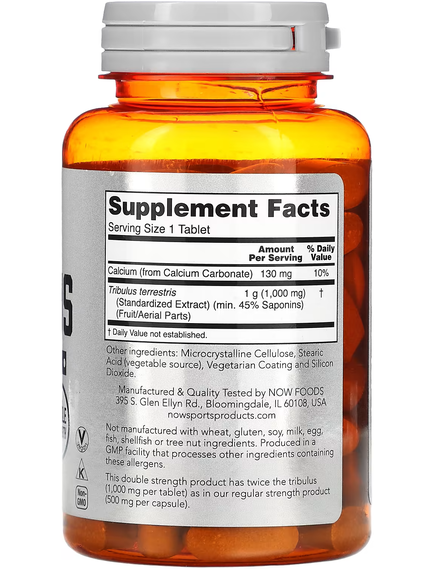 Now Foods Sports Якірці 1000 мг Добавка для підтримки чоловічного здоров'я 90 веганських таблеток, зображення 2