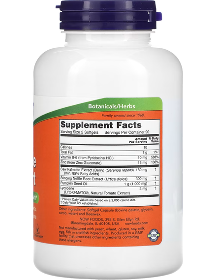 Now Foods Prostate Support Добавка для підтримки здоров’я простати 90 м'яких капсул, зображення 2